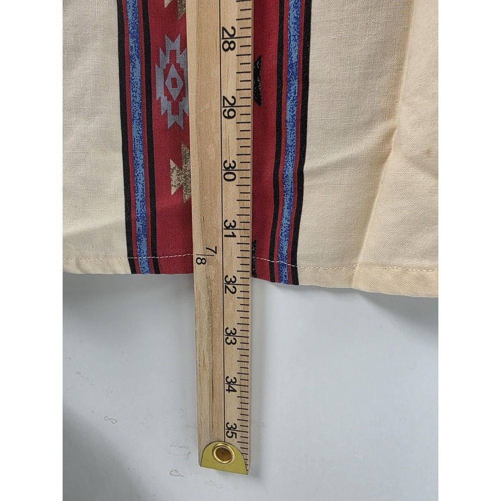 Southwestern Shirt Mens Large Red Tan Aztec Western Button Front Long‎ Sleeve - Picture 5 of 8